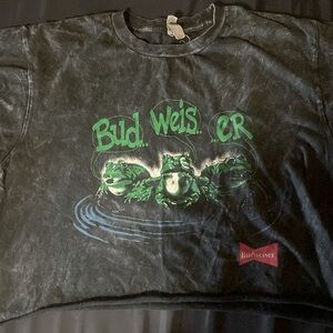 Boxy Budweiser Frog Crop Top